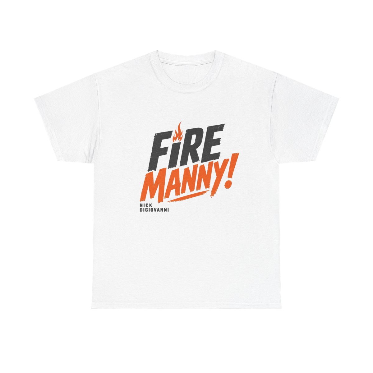 Nick DiGiovanni "Fire Manny!" Unisex Tee - alternate angle 3, merchandise
