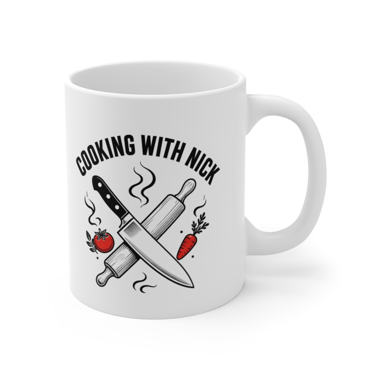 Nick DiGiovanni "Cooking with Nick" White Mug