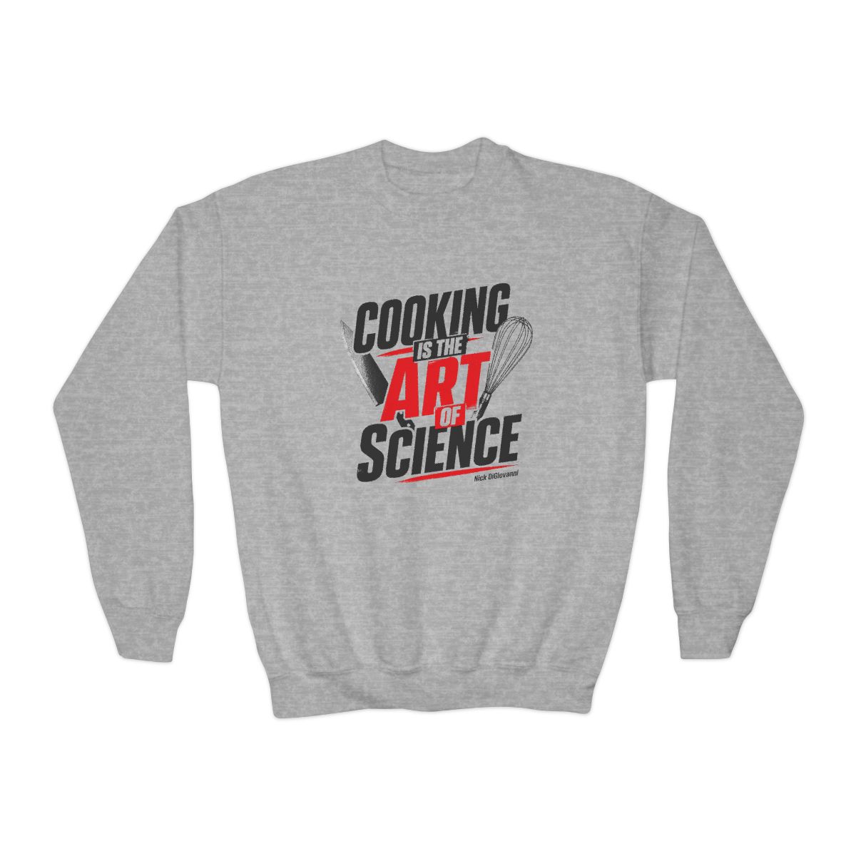 Nick DiGiovanni "Cooking is the Art of Science" Kids Crewneck