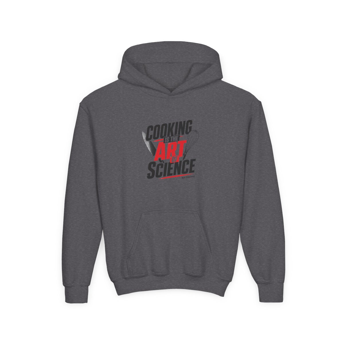 Nick DiGiovanni "Cooking is the Art of Science" Kids Hoodie - alternate angle 3, merchandise