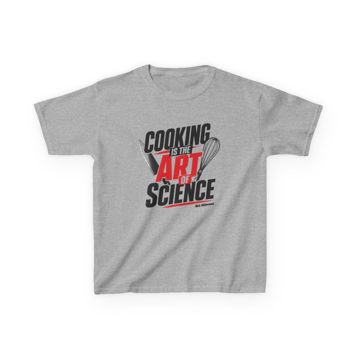 Nick DiGiovanni "Cooking is the Art of Science" Unisex Kids Tee - alternate angle 2, merchandise