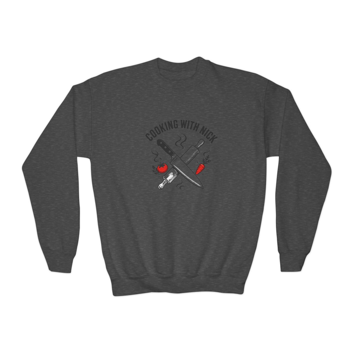 Nick DiGiovanni "Cooking with Nick" Kids Crewneck - alternate angle 2, merchandise