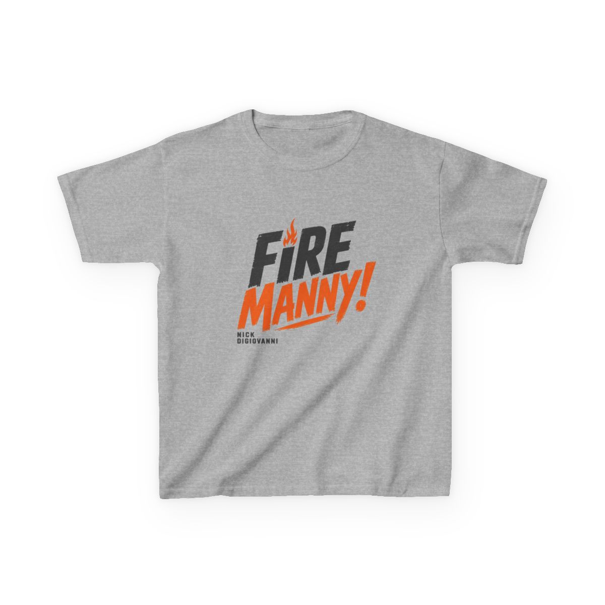 Nick DiGiovanni "Fire Manny!" Unisex Kids Tee - alternate angle 2, merchandise